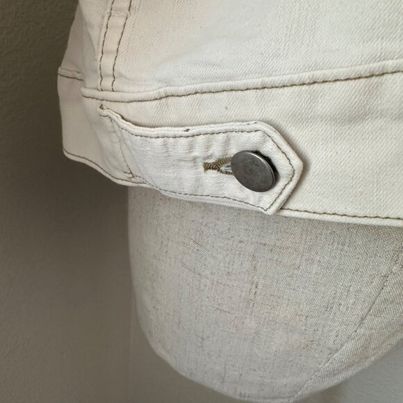 Eileen Fisher Denim Jacket Cotton Blend Front Buttons Closure Ivory Color Sz 1X - Picture 8 of 15